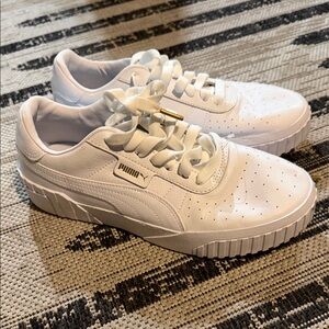 Puma White Low-Top Leather Sneakers